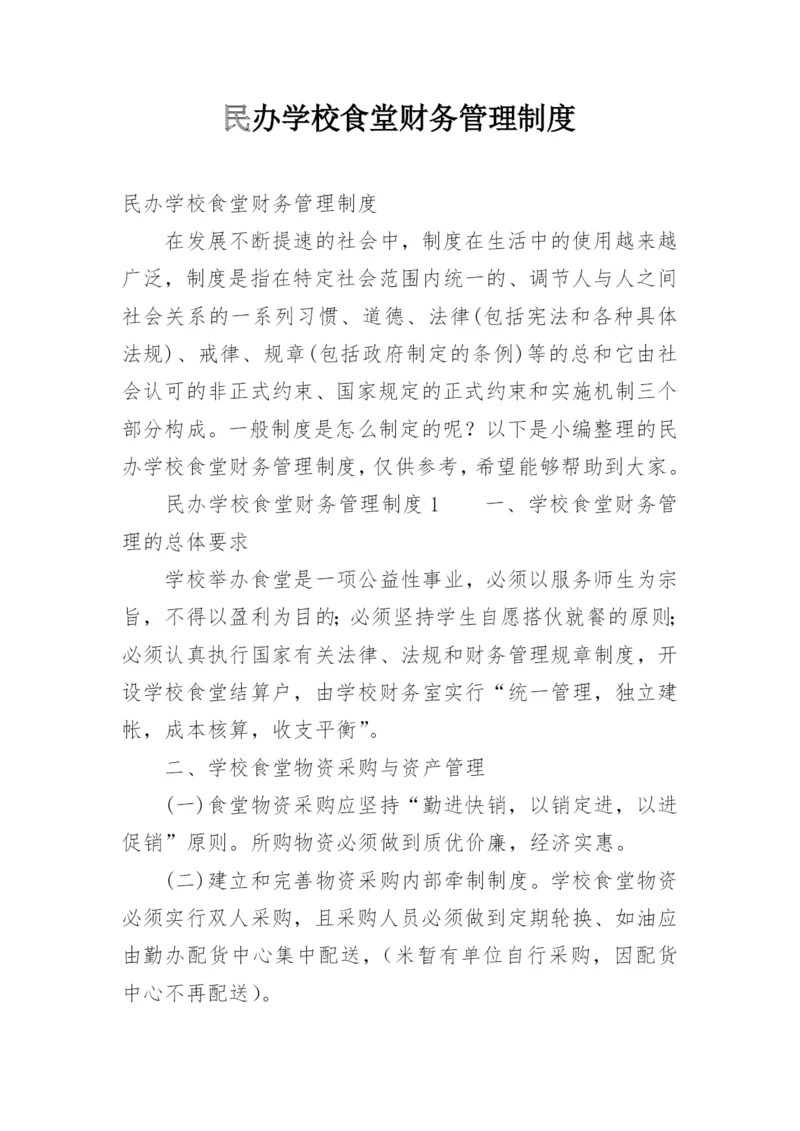 民办学校食堂财务管理制度.docx