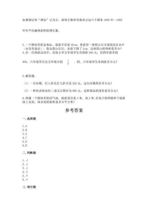 六年级下册数学 期末测试卷精品（能力提升）.docx