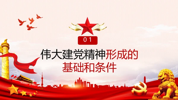 建党100周年伟大的建党精神七一讲话PPT