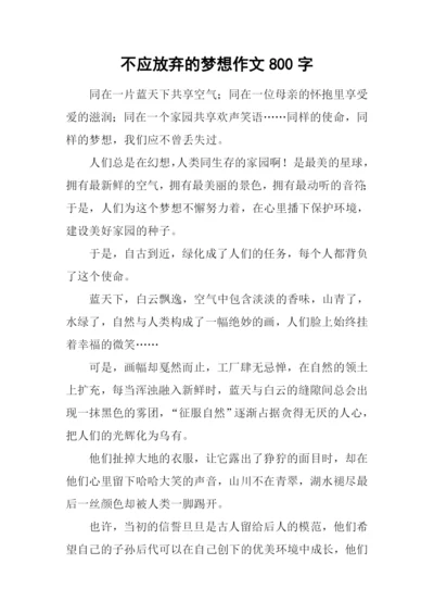 不应放弃的梦想作文800字.docx