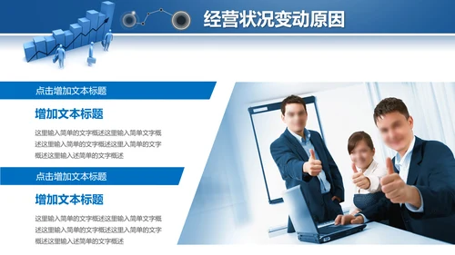 蓝色2019年度财务数据分析报告PPT