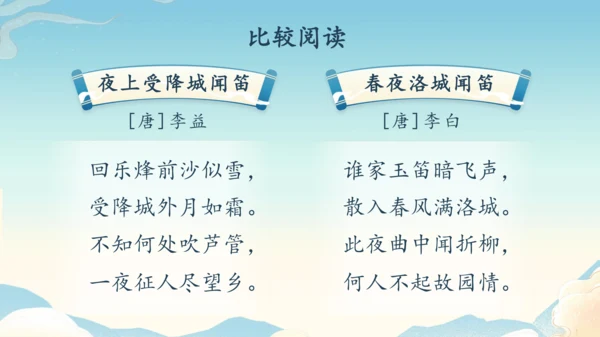 七年级上册第三单元课外古诗词诵读《行军九日思长安故园》《夜上受降城闻笛》第2课时课件（35张PPT）