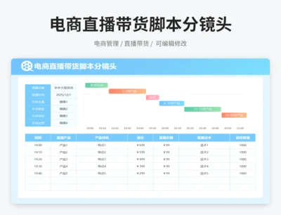 电商直播带货脚本分镜头
