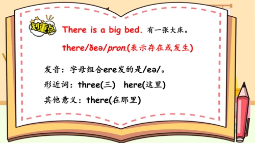 Unit 5 There is a big bed 复习课件（词组+句型+语音+语法+写作指导）