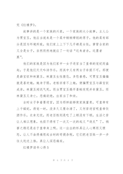 红楼梦小说读书心得5篇.docx