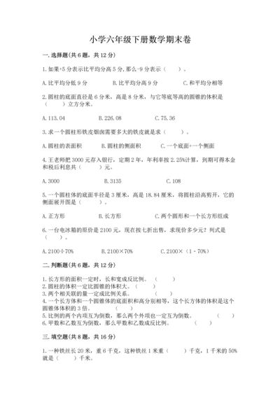 小学六年级下册数学期末卷【夺冠系列】.docx