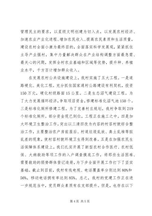 村级党建工作汇报材料.docx