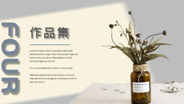 素雅文艺风摄影作品集通用PPT相册模板