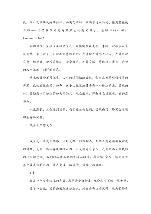 风景初三作文800字
