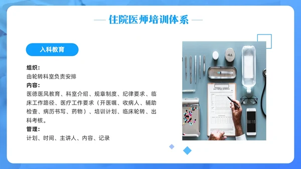 蓝色简约住院医师规范化培训PPT模板宣传PPT动态PPT医疗