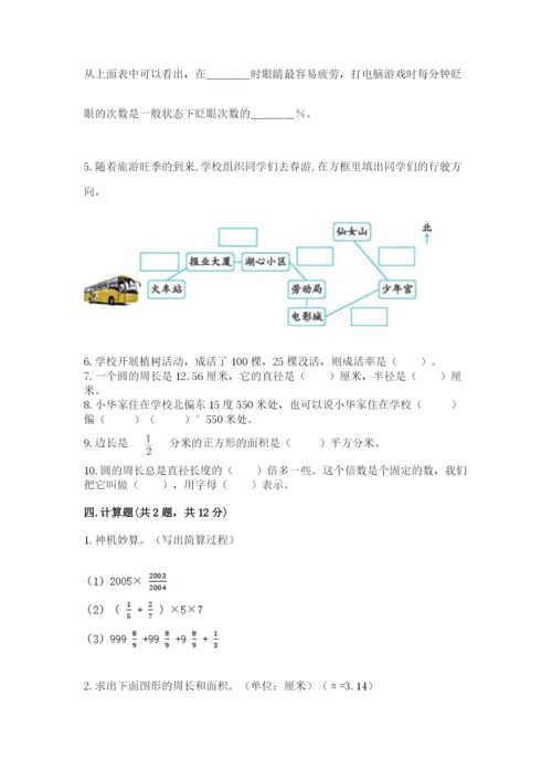 人教版六年级上册数学期末测试卷1套.docx