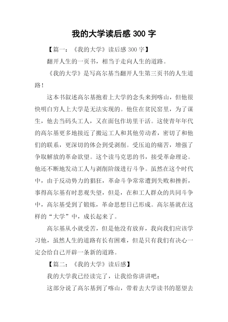 我的大学读后感300字.docx