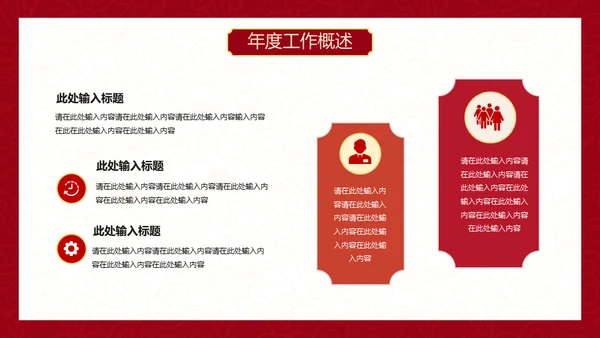 红色中国风虎年新年工作计划通用PPT模板