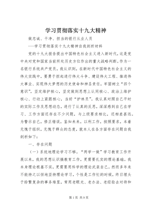 学习贯彻落实十九大精神.docx