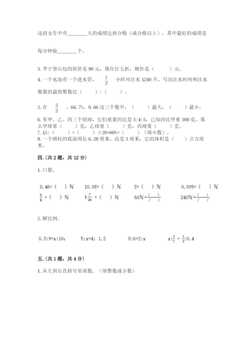 人教版六年级数学小升初试卷附答案【培优】.docx