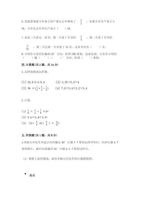 人教版六年级上册数学期中考试试卷及答案【必刷】.docx