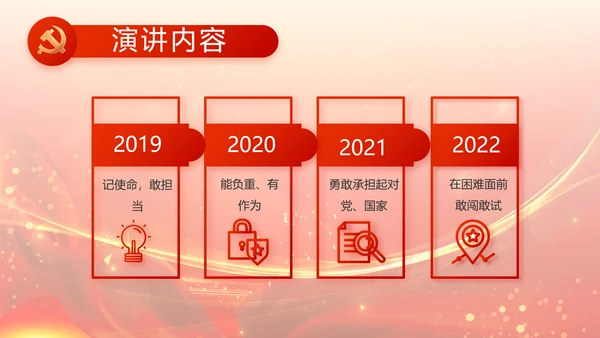 红色党建党支部述职报告动态PPT党课