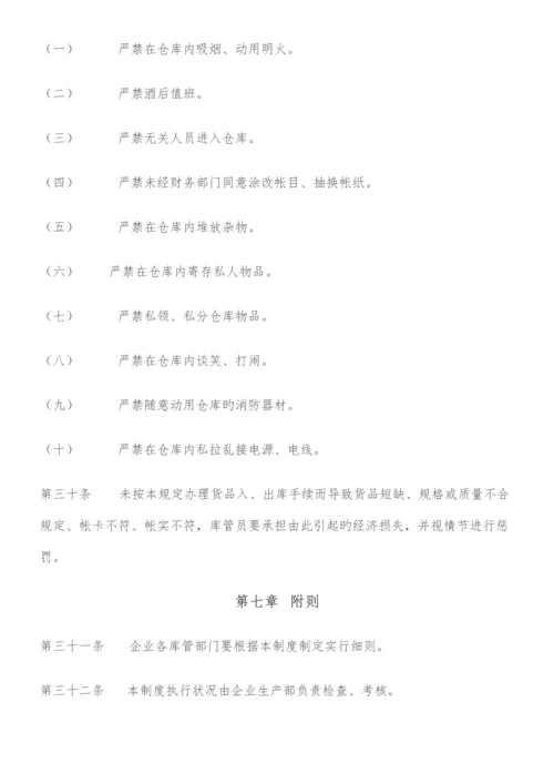 保税料件仓库管理规定.docx