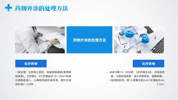 蓝色简约药液外渗的应急预案及处理PPT模板宣传PPT动态PPT护理医疗