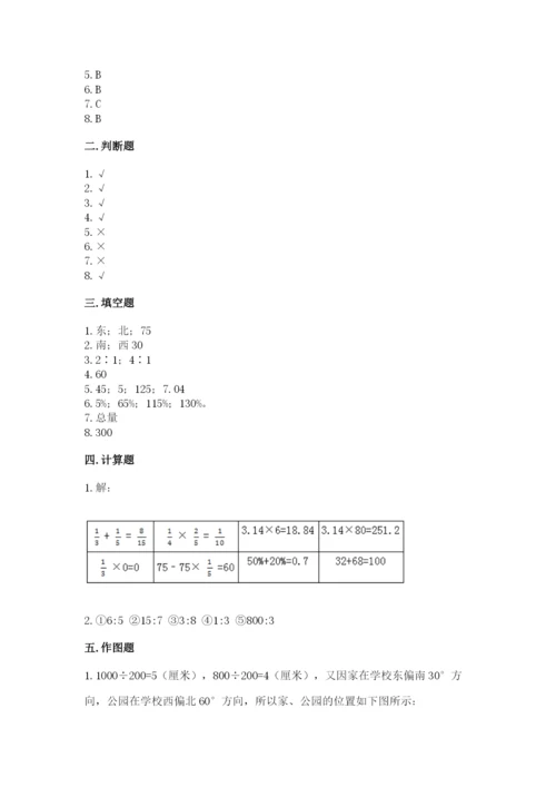 人教版数学六年级上册期末测试卷及参考答案（新）.docx