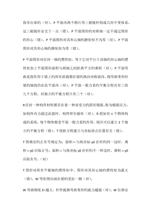 2023年建筑力学电大汇总.docx