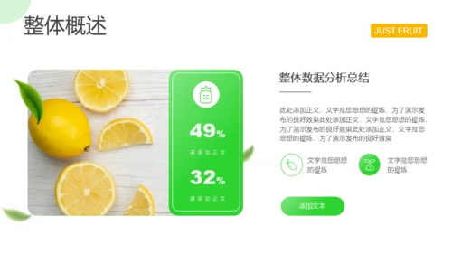 水果宣传季推广绿色简约工作汇报PPT模板
