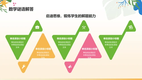 绿色小清新小学数学教学公开课互动课件PPT模板