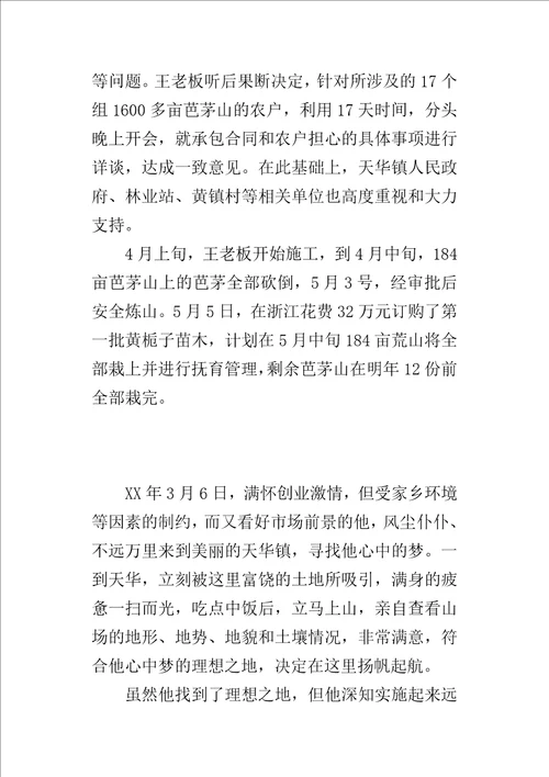 乡镇千万亩森林增长工程典型的材料