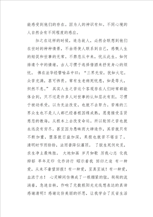 初一作文叙事清明扫墓心得体会3000字