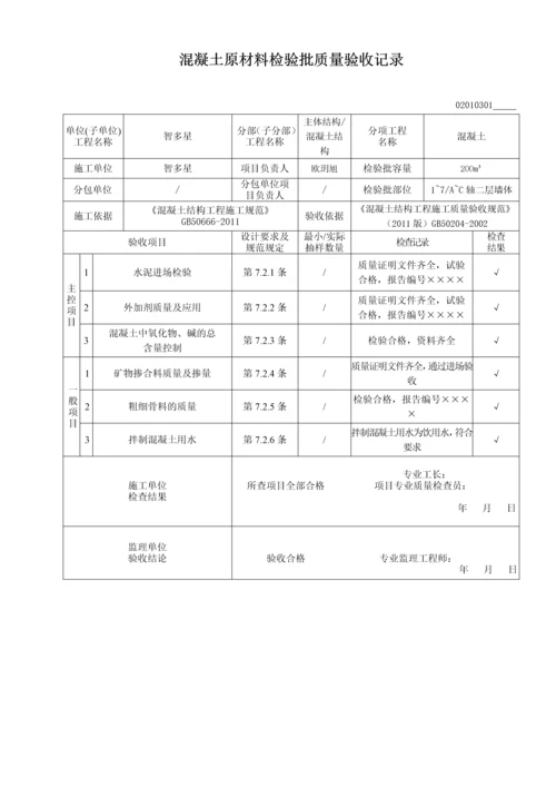 混凝土原材料检验批质量验收记录.docx