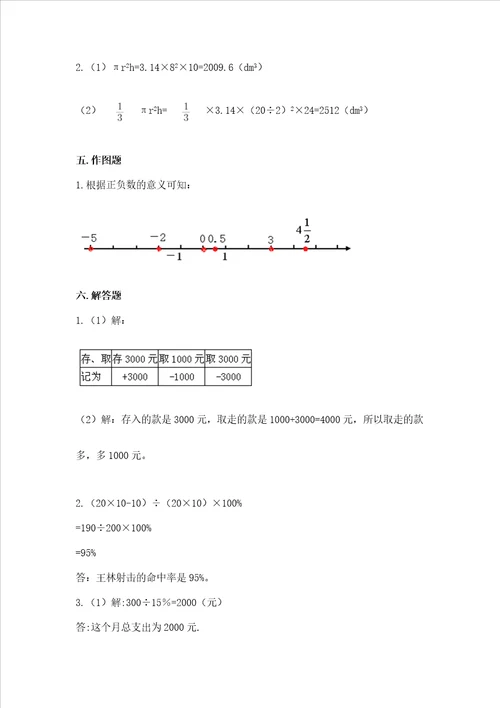 小升初数学期末测试卷考点精练