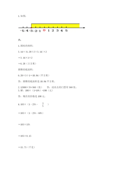 人教版六年级数学下学期期末测试题及答案【新】.docx