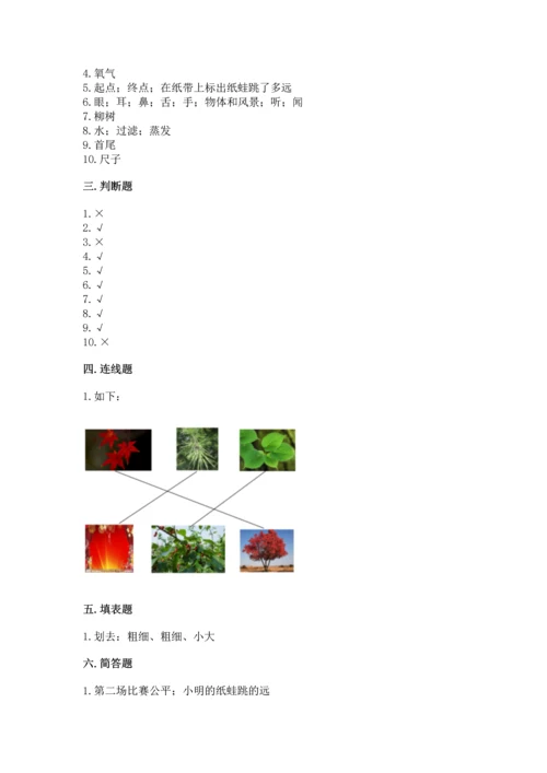 教科版小学一年级上册科学期末测试卷【典优】.docx