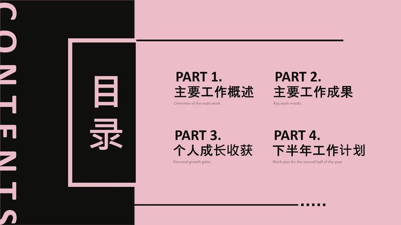 粉色商务风复古目录页