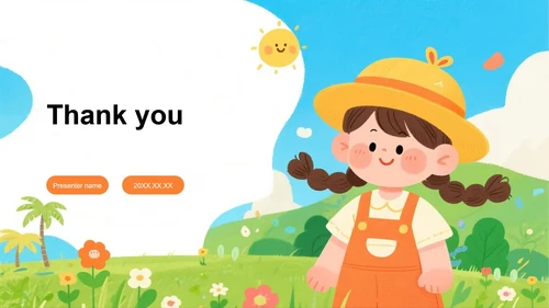 手绘卡通插画风小学生我的暑假生活暑假记录主题模板