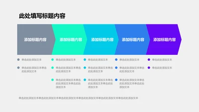 关系图-紫色商务风5项流程图示