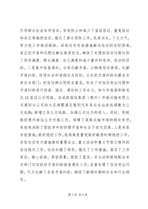 交通运输局信访维稳工作汇报.docx