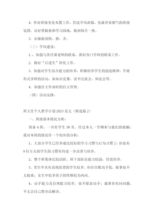 班主任个人教学计划2023范文(10篇).docx