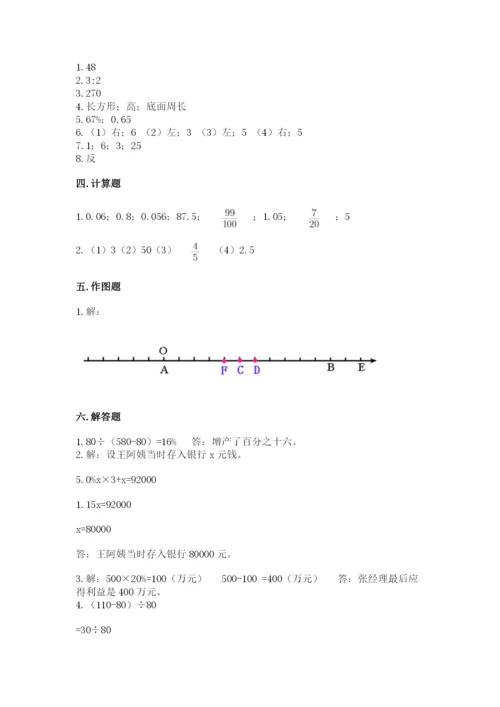 定安县六年级下册数学期末测试卷有精品答案.docx