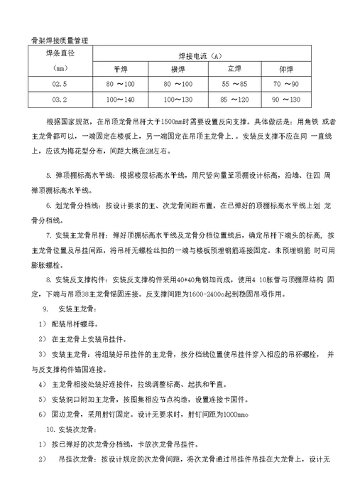 吊顶反支撑专项施工方案二