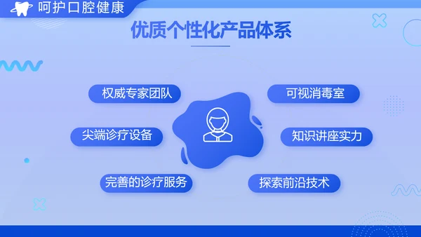 蓝色医疗幼儿园牙科口腔宣传动态PPT模板