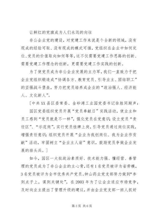 工业园非公有制企业党建工作纪实.docx