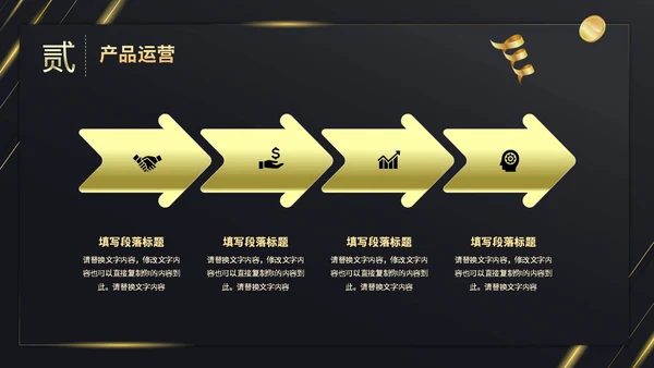 黑金彩带烫金文字效果盛大启动仪式启动典礼PPT