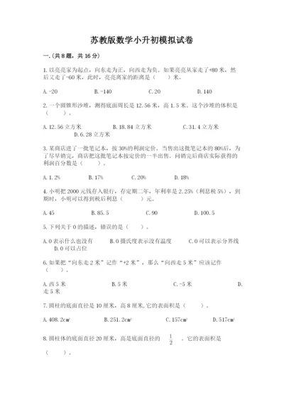 苏教版数学小升初模拟试卷（考点梳理）.docx