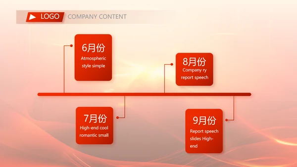 红色喜庆幕布商务活动开幕仪式PPT动态模板
