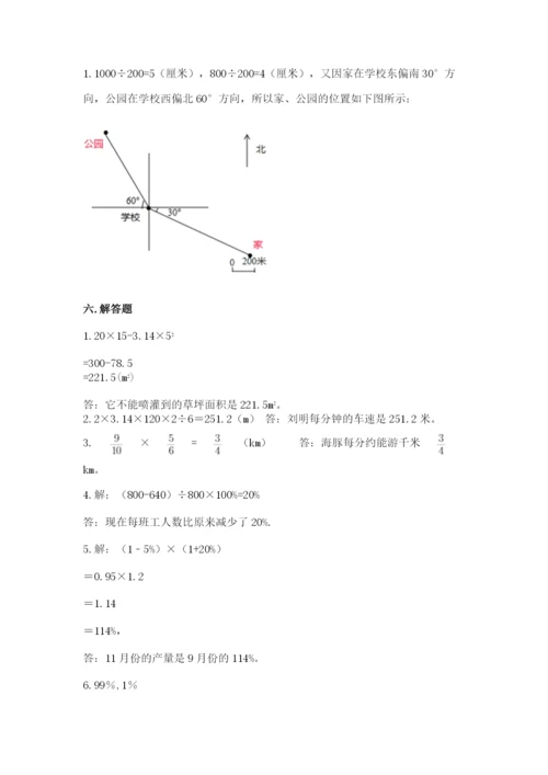 人教版小学六年级上册数学期末测试卷（考点提分）.docx