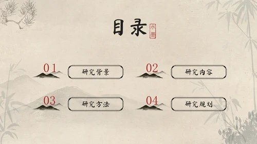 传统中国风开题报告毕业答辩通用PPT