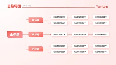 红色渐变异形思维导图PPT单页