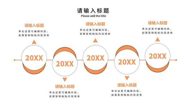 橙色主题商务时间轴PPT模板