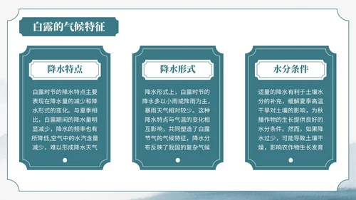 绿色中国风风格格白露节气介绍PPT模板